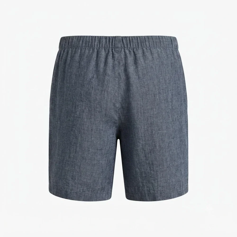 Flax Womens Blue 100% Linen Elastic Waist Relaxed Shorts Size Medium - IW